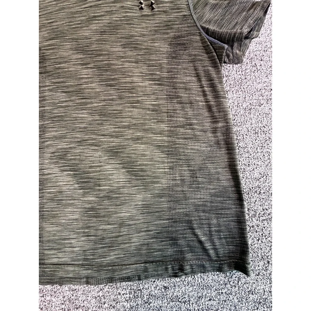 Under Armour Threadborne HeatGear T-Shirt Mens XL Green Space Dye Fitted Casual